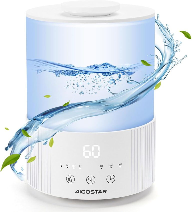 Aigostar Misty-2 Humidificateur d'air 2,5L capteur d'humidité pour chambre bébé
